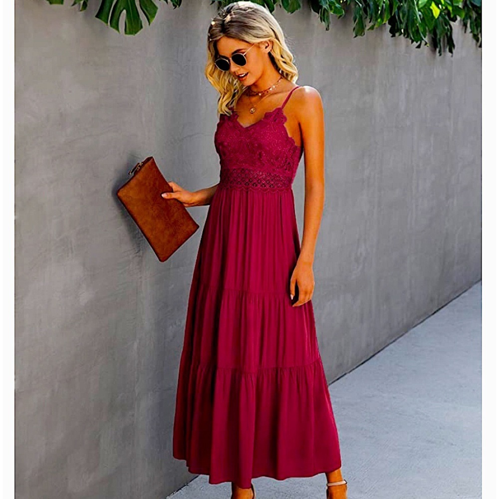 NWOT Dokuritu Women's Beach Maxi Red Dress size S